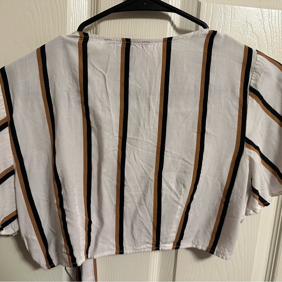 Striped Tie Crop Top- Forever 21 - Picture 2 of 4